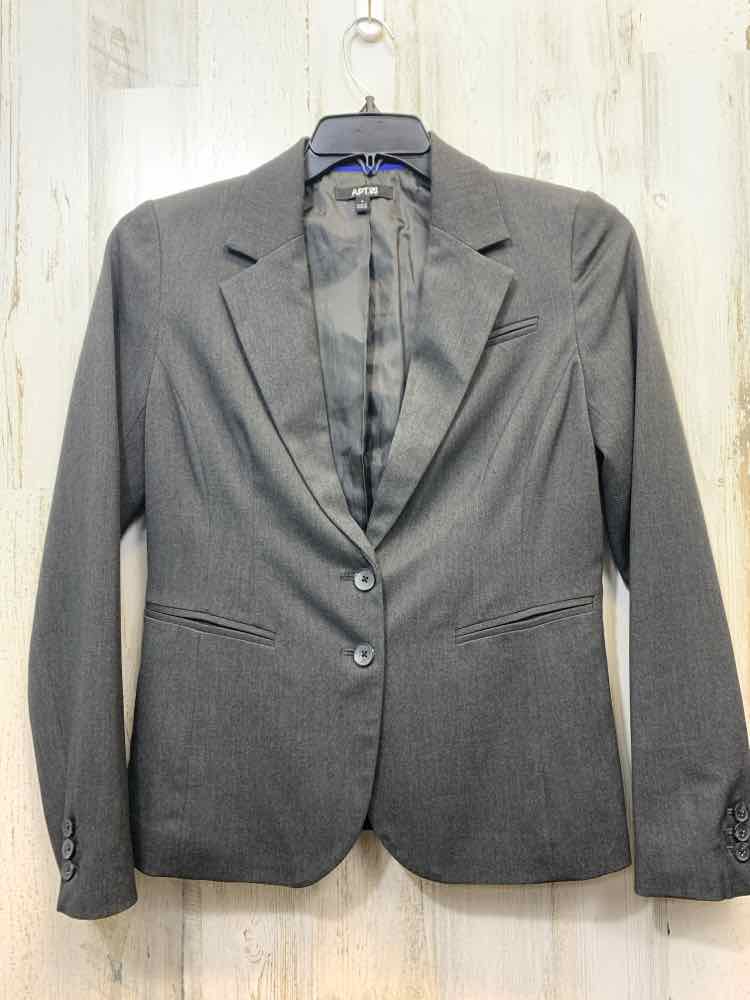 PRE-OWNED APT. 9 JACKETS / COATS Size 6 DARK GRAY Solid BLAZER Blazer/DARK GRAY