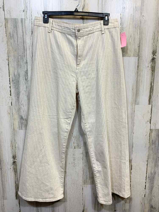 PRE-OWNED Size 16 UNIVERSAL THREADS BOTTOMS WHITE/BLUE STRIPES WIDE LEG Pants/ST