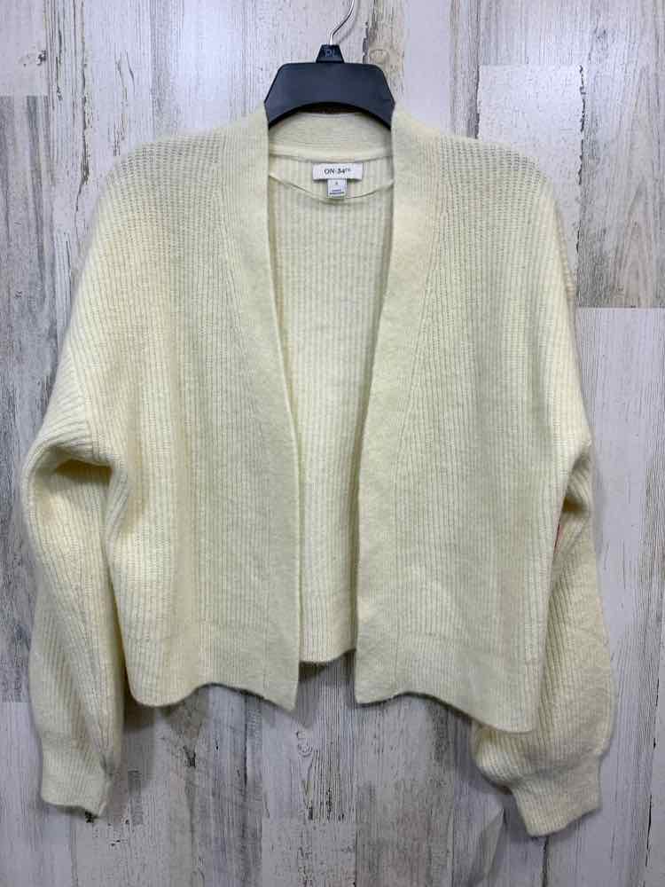 NWT ON 34TH Size S Tops Cream RIBBED LONG SLEEVE OPEN FRONT CARDIGAN