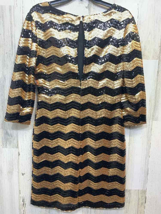 GIANNIBINI Dresses and Skirts Size L BLK/GOLD Sequined 3/4 LENGTH Dress