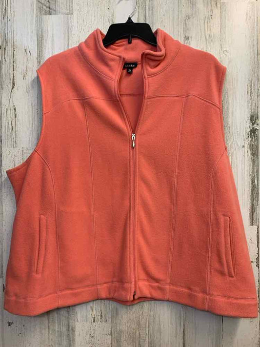 LINKS PLUS SIZES Size 3X Peach Fleece VEST Vest