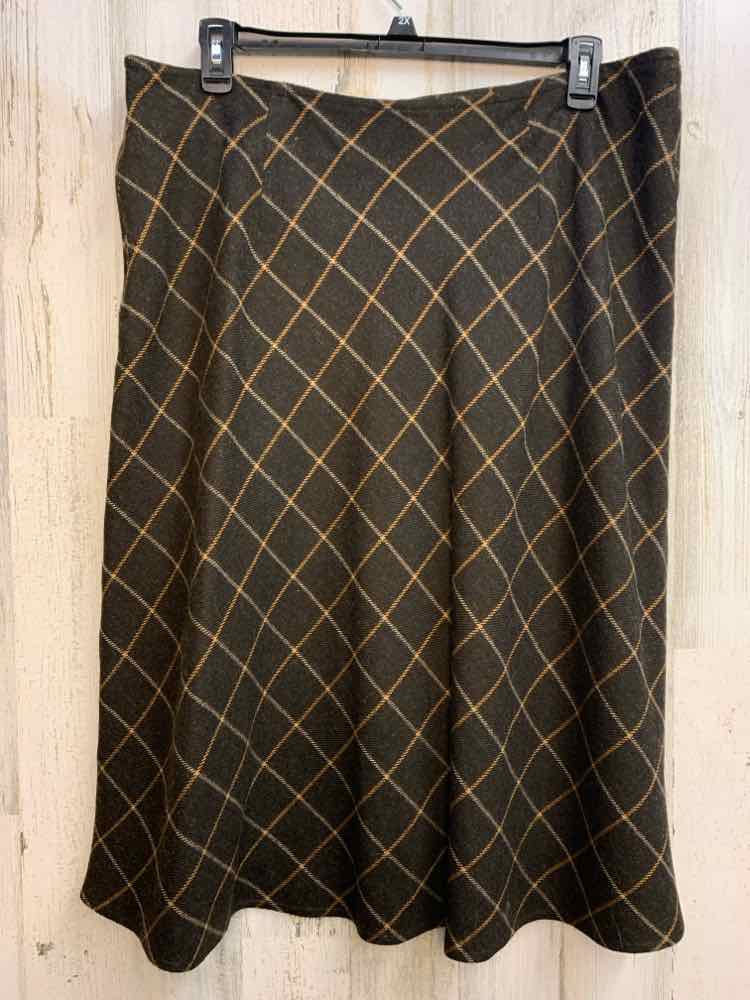 PRE-OWNED LANDS END Dresses and Skirts Size 16 Brown Skirt/SHIN LENGTH