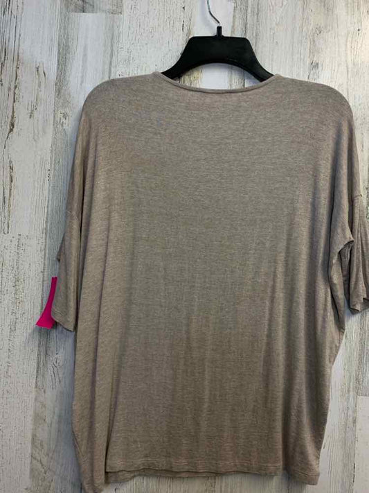 PRE-OWNED ZARA Tops Size S Khaki SHORT SLEEVES TOP/SCOOP NECKLINE