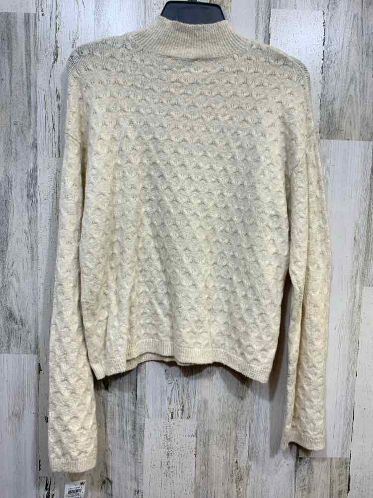 NWT ON 34TH Size XS Tops Cream HONEYCOMB LONG SLEEVE/MOCK NECK SWEATER