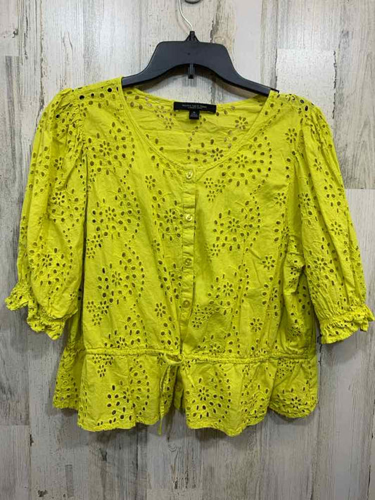 PRE-OWNED MARC NEW YORK/BUTTON-FRONT CLOSURE DRAWSTRING WAIST PUFF SLEEVE