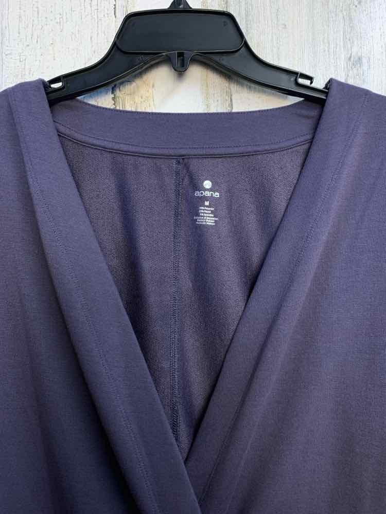 PRE-OWNED APANA Tops Size M Purple LONG SLEEVES TOP/V-NECK