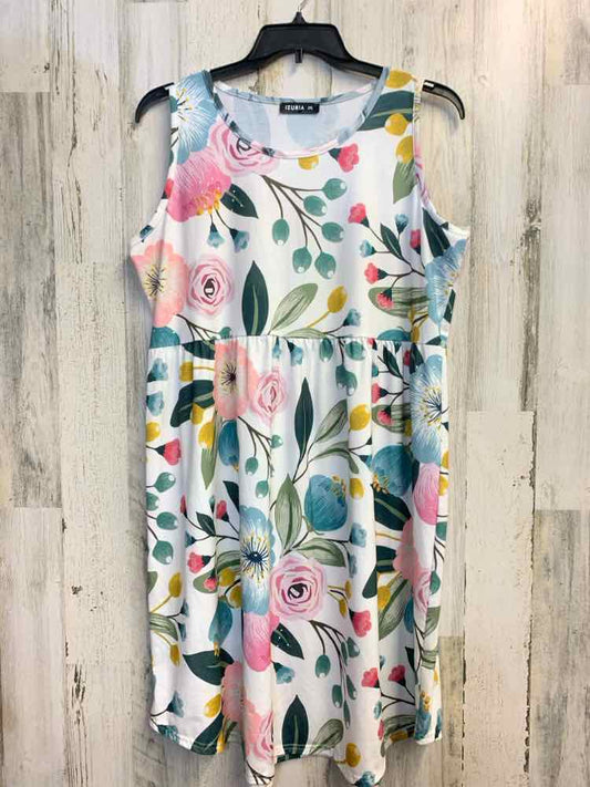 IZURIA PLUS SIZES Size 2XL PASTELS Floral SLEEVELESS Dress