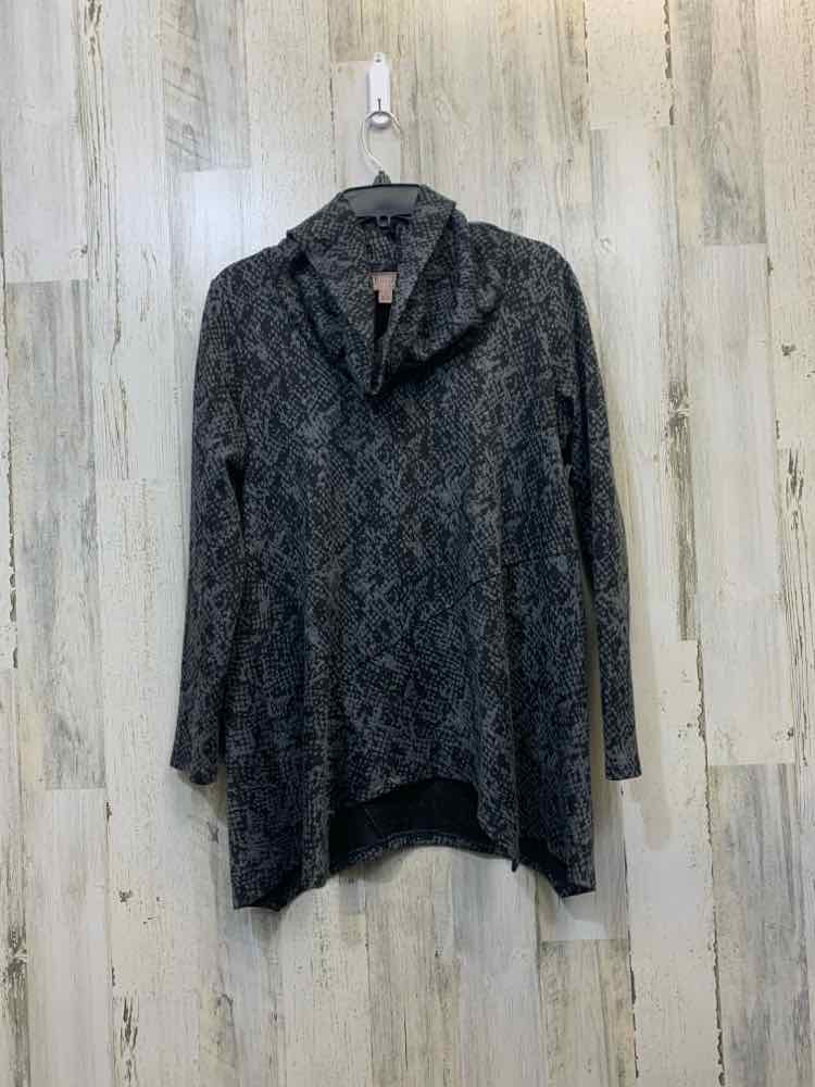 PRE-OWNED PHILOSOPHY Tops Size S Charcoal SNAKE PRINT HIGH NECK TOP/CHARCOAL SNA
