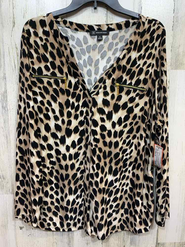 NWT INC Tops Size 1X LEOPARD LONG SLEEVE Blouse