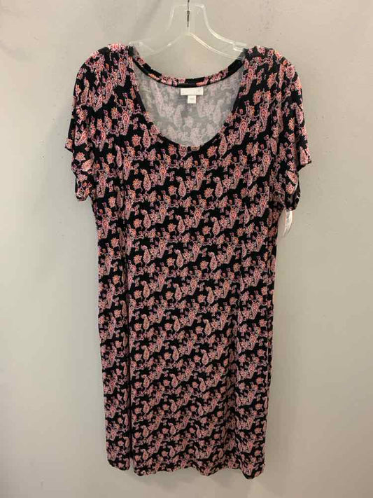 J.JILL Dresses and Skirts Size M BLK/PNK/ORG Paisley Dress