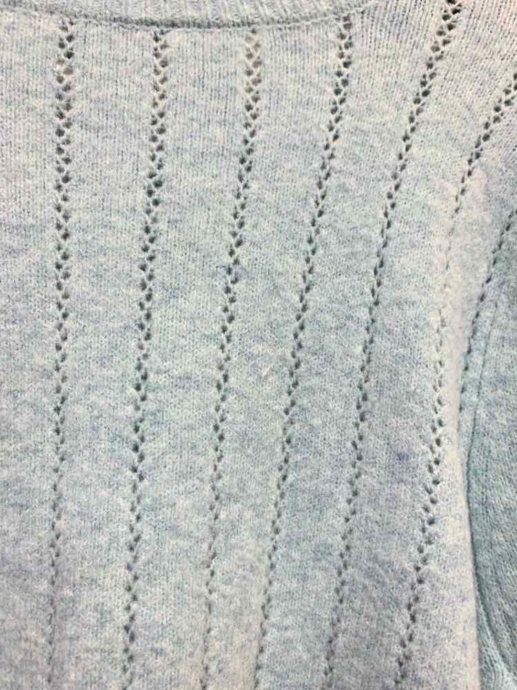 NWT ON 34TH Size XL Tops AQUA Knit OPEN STITCH EYELET LONG SLEEVES SWEATER