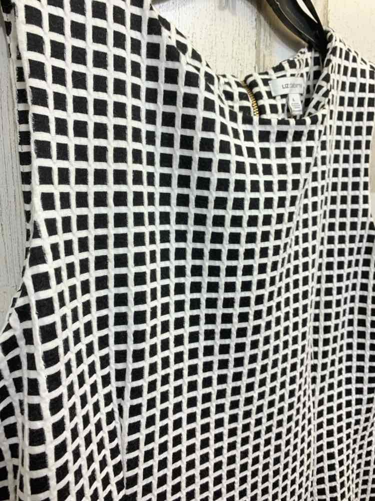 PRE-OWNED LIZ CLAIBORNE Size XL Dresses and Skirts BLK/WHT Checkered Dress