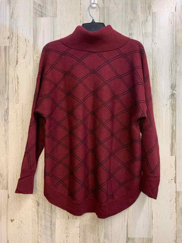 LIZ CLAIBORNE Tops Size L WINE DIAMOND SWEATER Sweater