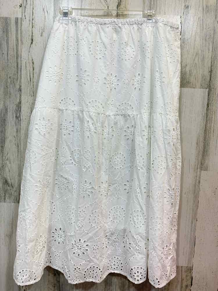 NWT A NEW DAY XL BOTTOMS White Eyelet TIERED Midi
