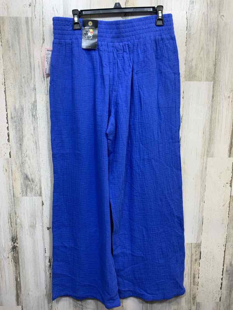 NWT Size M JM COLLECTION BOTTOMS Blue WIDE LEG Pants