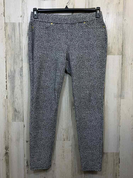 Size L MICHAEL KORS BOTTOMS BLK/WHT PATCHES SLIM LEG Pants
