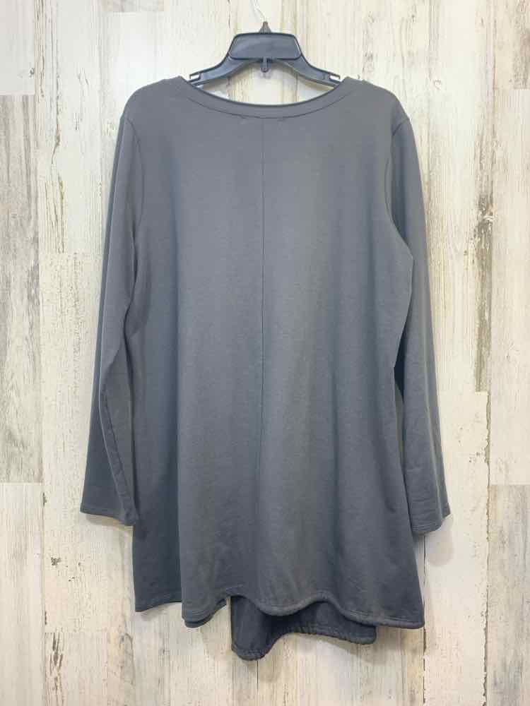 CHALET ET CECE Tops Size XL Charcoal TUNIC TOP