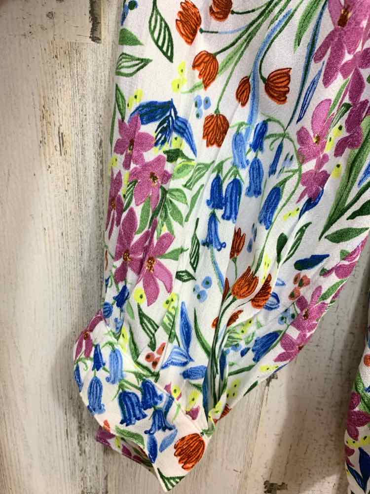 NWT STYLE & CO Tops Size 3X GRN/WHT/PNK Floral LONGSLEEVE Blouse