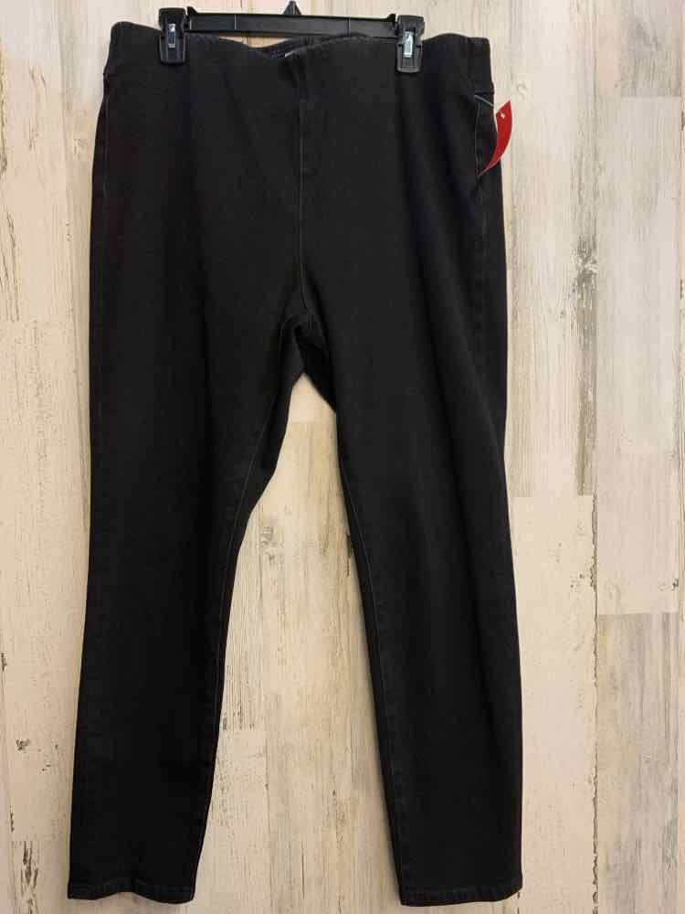 PRE-OWNED Size L SOFT SURROUNDING BOTTOMS BLK STRAIGHT Pants/ELASTIC WAISTBAND