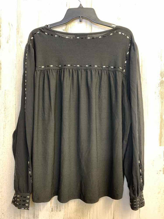BELLDINI PLUS SIZES Size 2X Black SHEER LONG SLEEVES TOP