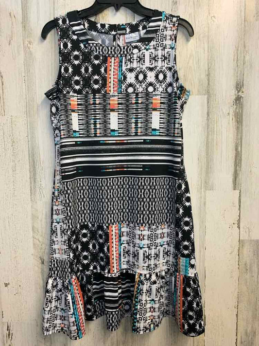 PRE-OWNED KIM ROGERS Dresses and Skirts Size MP BLK/WHT ABSTRACT Dress