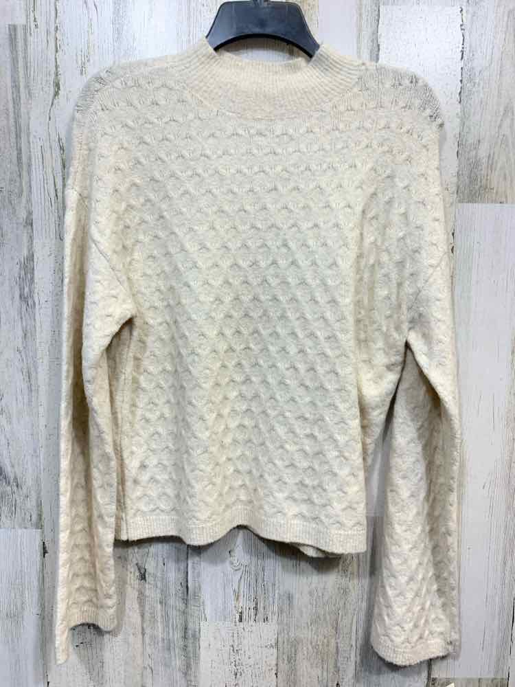 NWT ON 34TH Size S Tops Cream WAFFLE KNIT LONG SLEEVES MOCK NECK  SWEATER