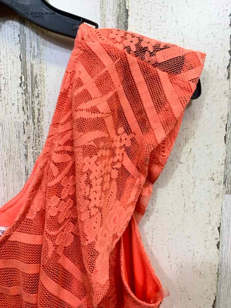 PRE-OWNED CHARLOTTE RUSSE Dresses and Skirts Size L Orange Lace Dress/ORANGE LAC
