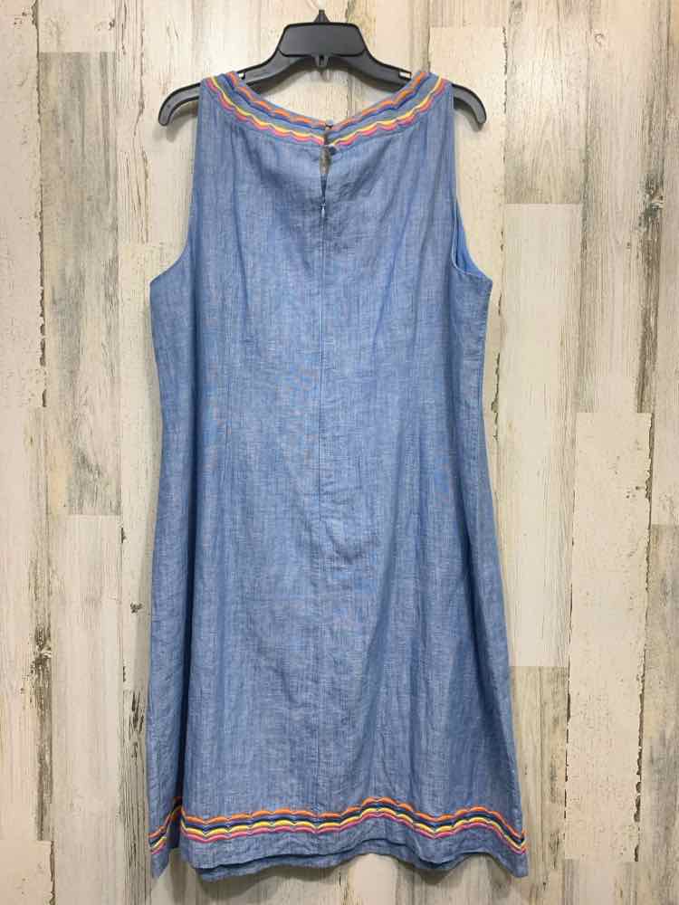 PRE-OWNED TALBOTS Dresses and Skirts Size 16W BLUE/YELLOW/PINK/ORANGE Dress/HIGH