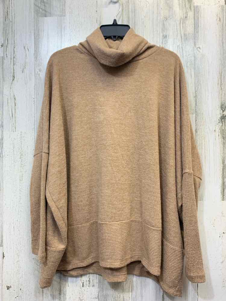 PRE-OWNED ZENANA Tops Size M Brown Solid SWEATER Sweater/HIGH NECK BROWN SWEATER