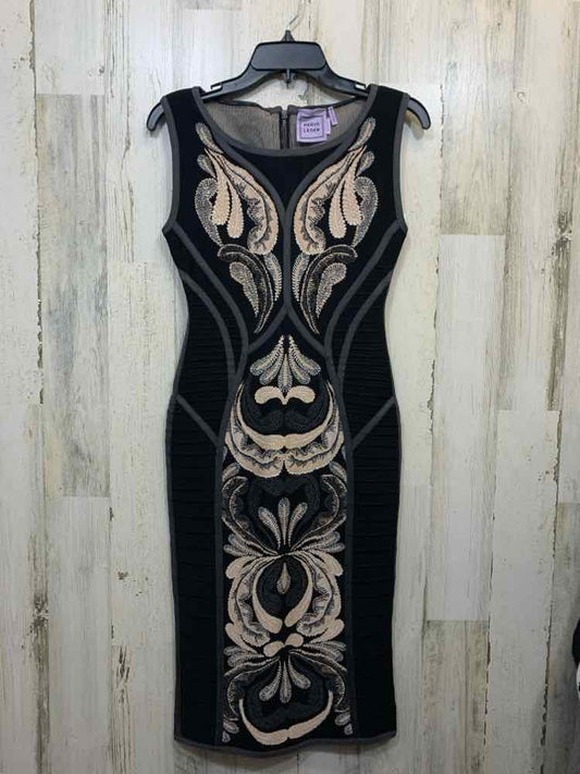 PRE-OWNED HERVE LEGER Dresses and Skirts Size M Black Floral SLEEVELESS Dress