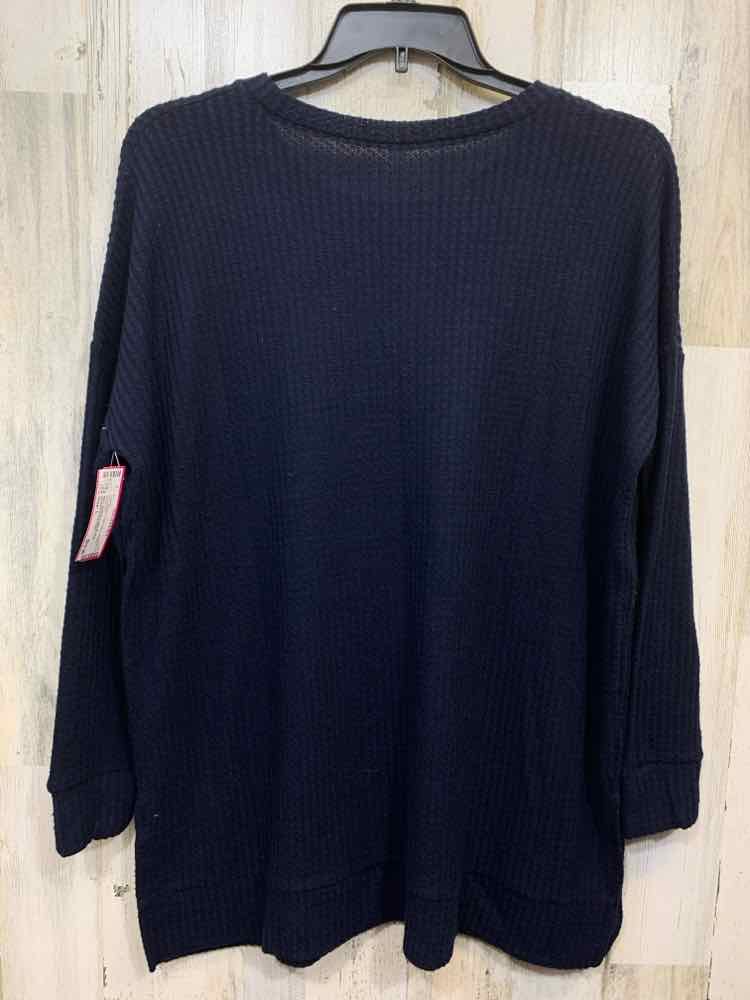 PRE-OWNED ZENANA OUTFITTERS Tops Size L Navy RIBBED SWEATER Sweater/NAVY RIBBED