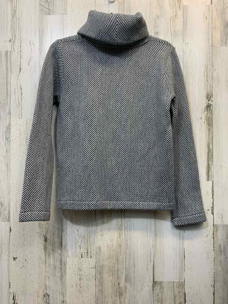PRE-OWNED J.CREW Tops Size S BLACK/WHITE ZIG ZAG LONG SLEEVES Sweater/HIGH NECK