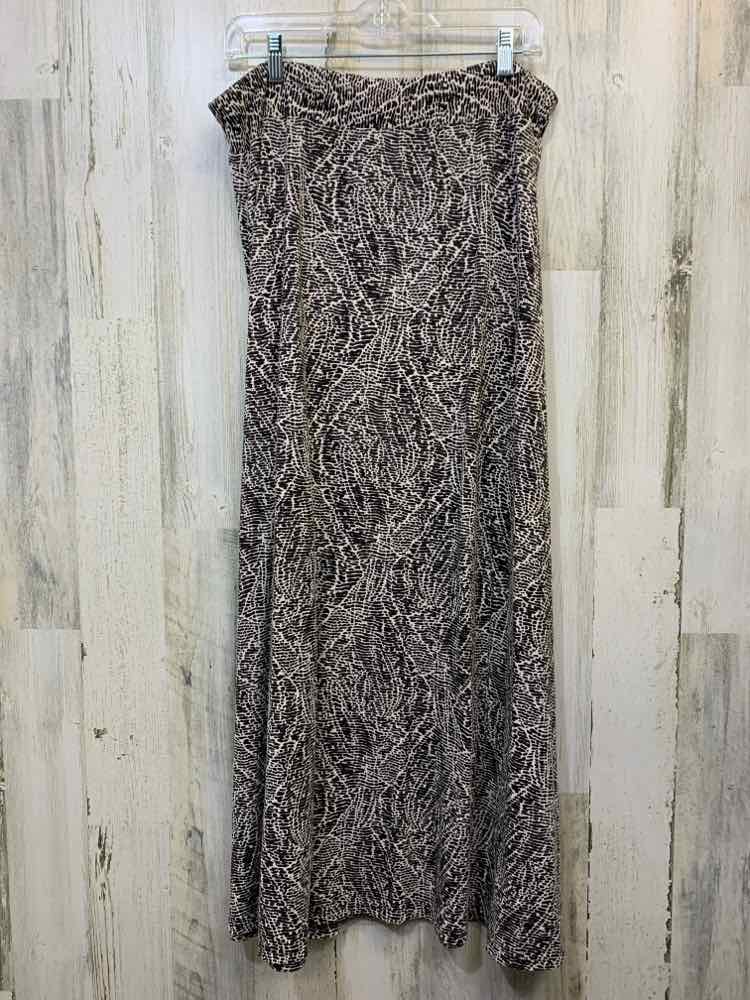 PRE-OWNED ROZ&ALI Dresses and Skirts Size XL BROWN/WHT SPECKS MAXI Skirt/BROWN/W