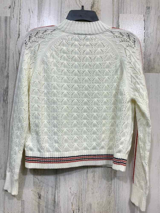PRE-OWNED VIGOSS Size M  Cream CHEVRON LONG SLEEVE CHEVRON VARSITY KNIT  SWEATER