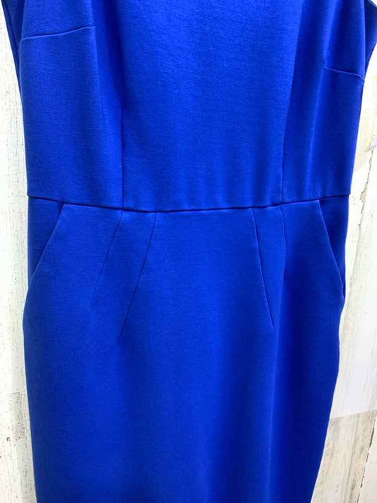 PRE-OWNED LANDS END Dresses and Skirts Size 12 Blue Solid SHEATH Dress