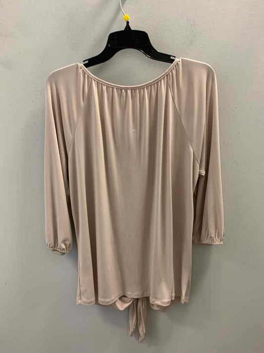 KIM ROGERS Tops Size PXL Tan 3/4 LENGTH TOP