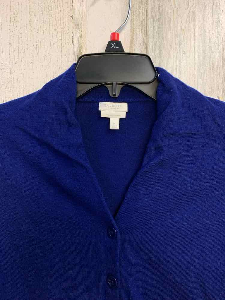 PRE-OWNED TALBOTS Tops Size P Royal Blue LONG SLEEVES TOP/BUTTON UP CARDIGAN