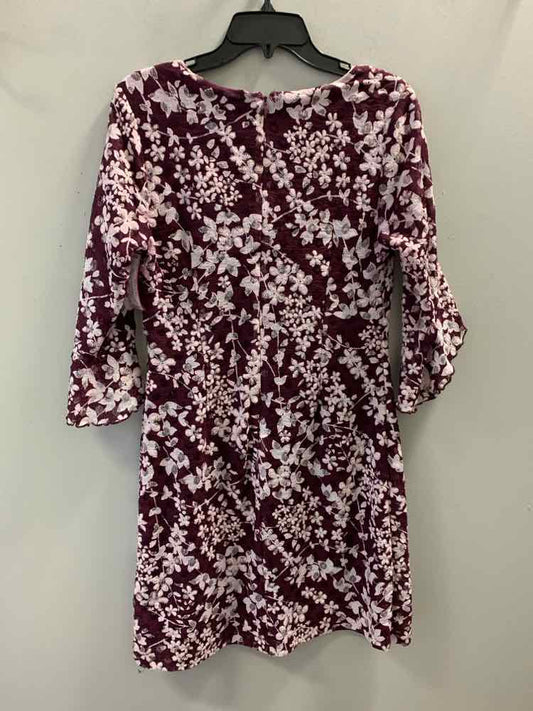 KARL LAGERFELD Dresses and Skirts Size 6 BURG/WHT Floral 3/4 SLEEVE Dress