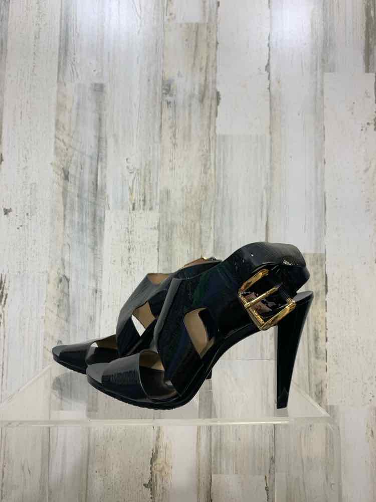 PRE-OWNED MICHAEL KORS SHOES Shoe Size 8.5 Black PATENT LEATHER High Heel/BLACK