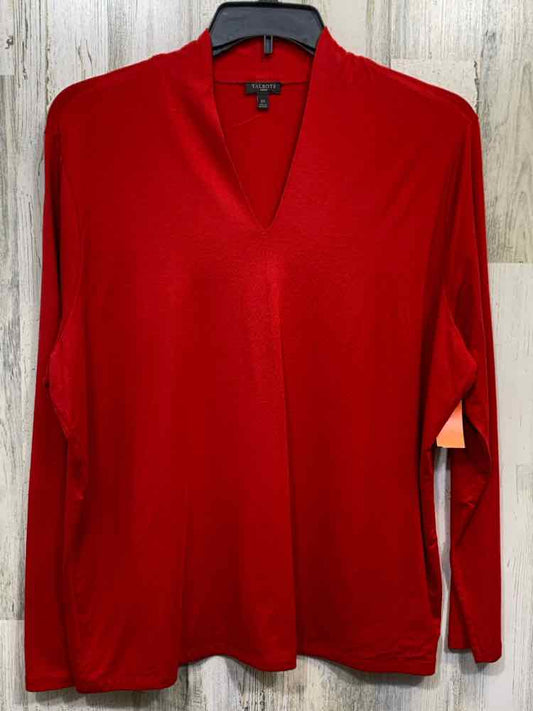 PRE-OWNED TALBOTS PLUS SIZES Size 2X Red LONG SLEEVES V NECKLINE TOP