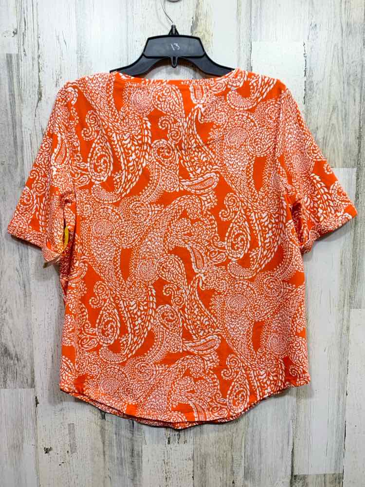 PRE-OWNED CHICO'S/SHORT CUFF-SLEEVE PAISLEY PRINT TEE