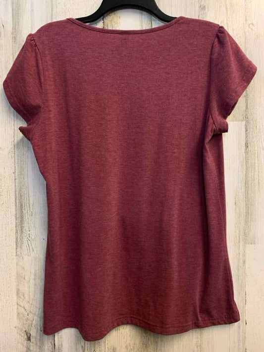 PRE-OWNED DROIMP Tops Size L Plum SHORT SLEEVES TOP