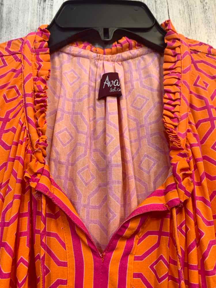 PRE-OWNED AVANTI Dresses and Skirts Size XL ORANGE/HOT PINK ABSTRACT Dress