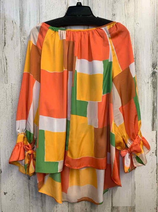 EASEL PLUS SIZES Size 3X YEL/PEACH/LIME BLOCKS 3/4 LENGTH TOP