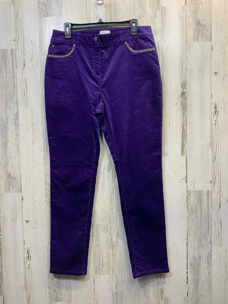 PRE-OWNED Size 1.5 CHICO BOTTOMS Purple Solid STRAIGHT Pants/STRAIGHT PURPLE VEL