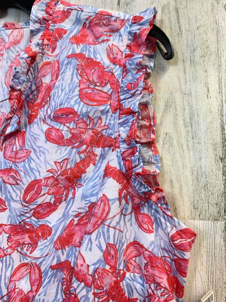 TALBOTS Tops Size M RED/WHT/BLU LOBSTERS SLEEVELESS TOP