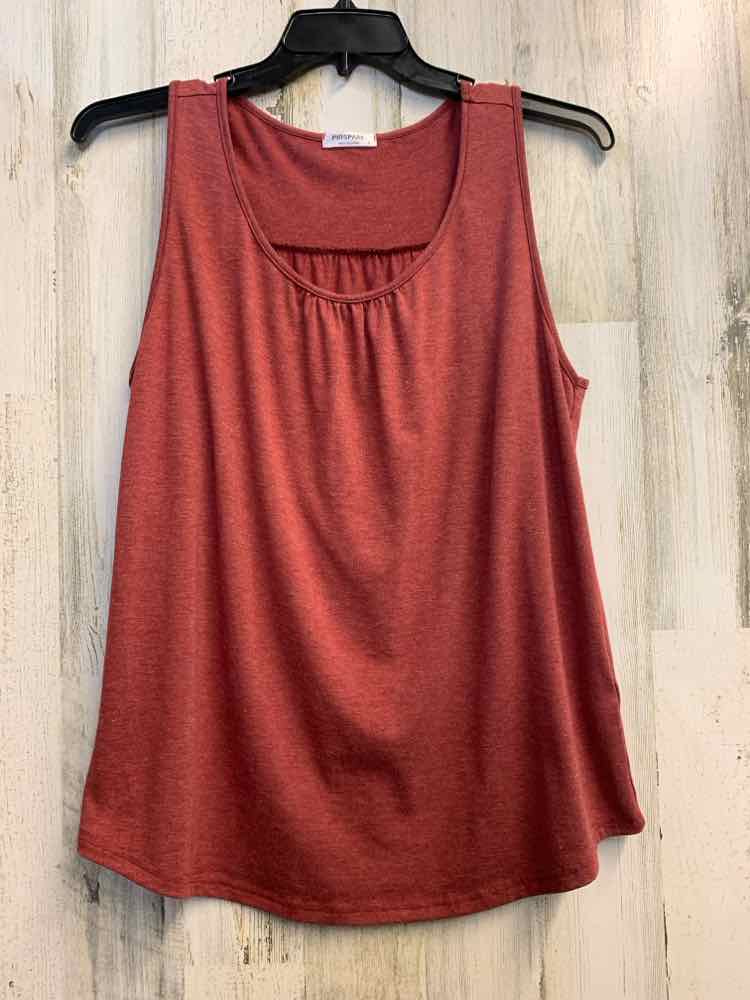 PRE-OWNED PINSPARK Tops Size XL BRICK Solid TANK TOP Tank Top/BRICK COLORED TANK
