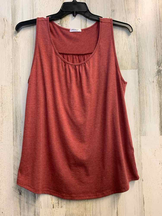 PRE-OWNED PINSPARK Tops Size XL BRICK Solid TANK TOP Tank Top/BRICK COLORED TANK