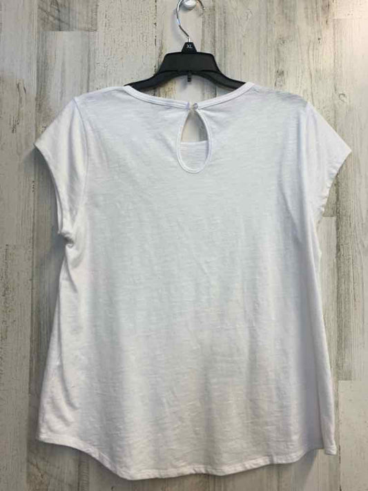 PRE-OWNED NAUTICA Tops Size L White Solid SHORT SLEEVES TOP/WHITE SHORT SLEEVE U
