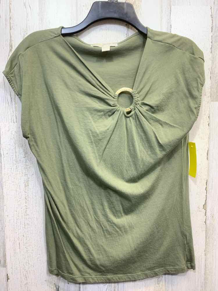 PRE-OWNED MICHAEL KORS Tops Size M Olive KEY HOLE Shirt/OLIVE SHORT SLEEVE KEY H